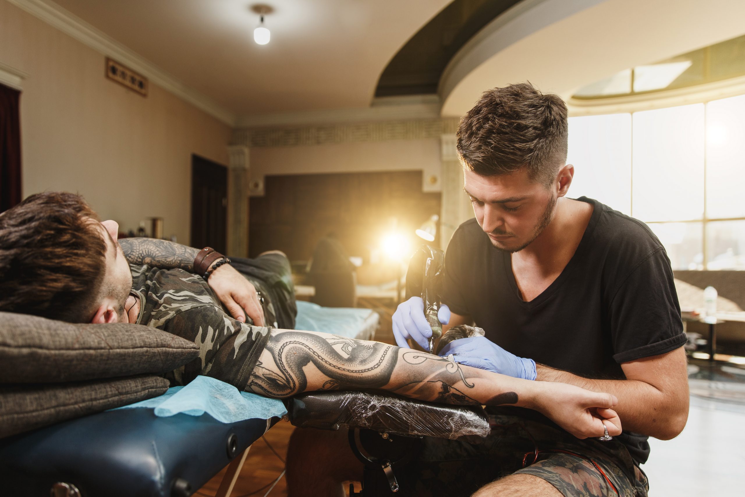 Getting a tattoo at home